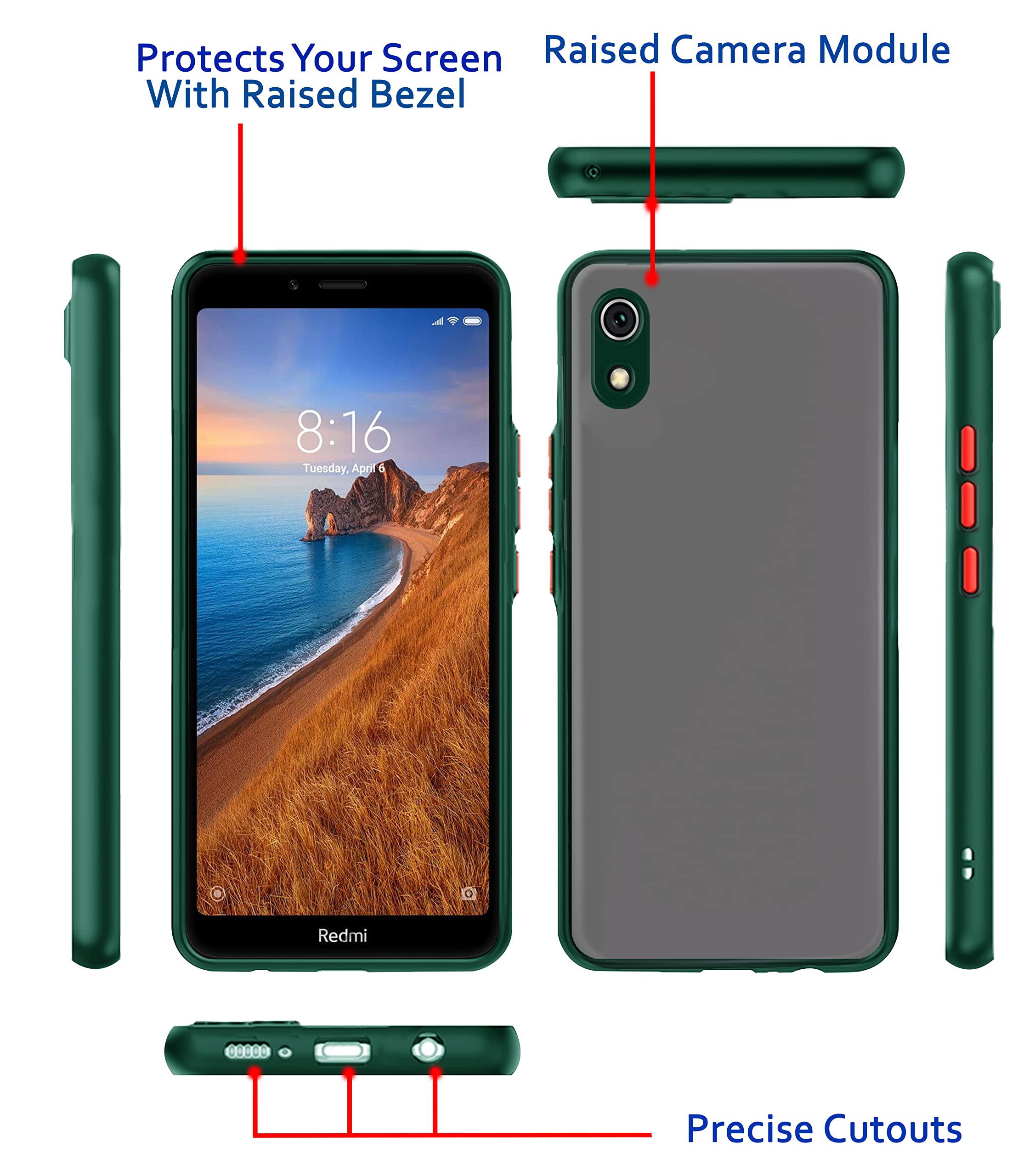 Green phone cover for Redmi 7A – Pikkme – photo 3