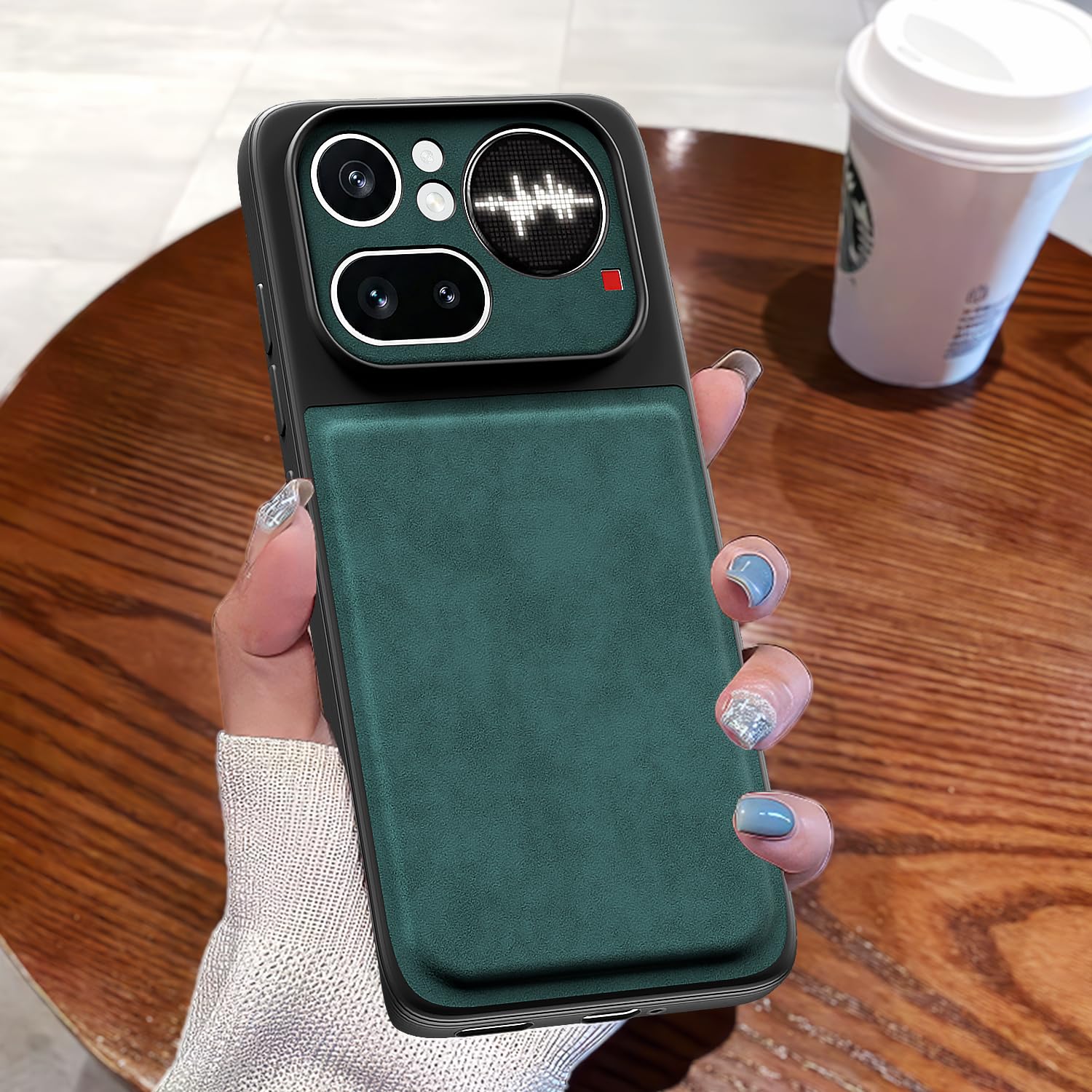Pikkme Nothing Phone 4a Pro 5G Leather green mobile back cover – photo 7