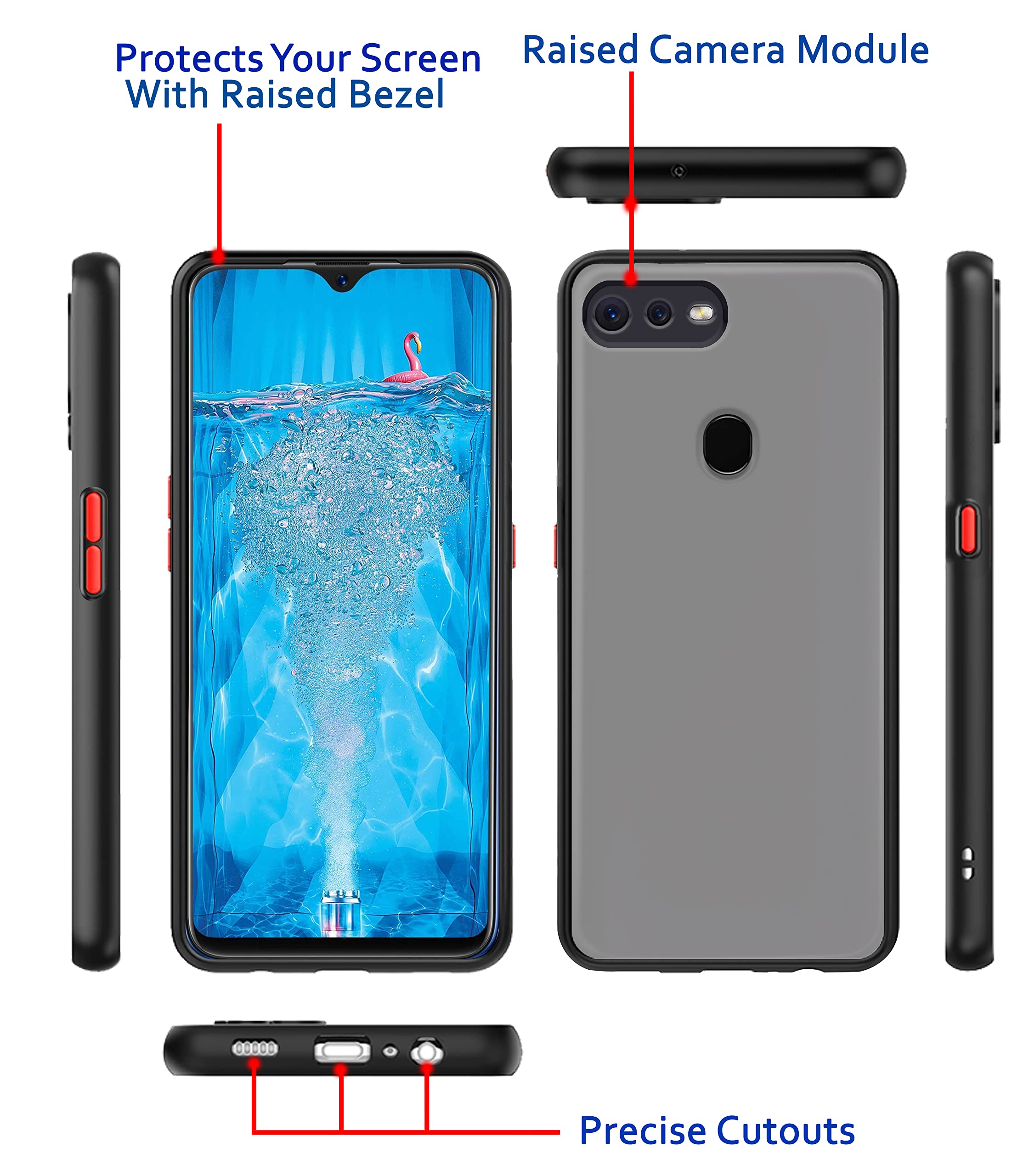 Oppo F9 Pro/Realme 2 Pro/Realme U1 Hybrid back cover in black by Pikkme – photo 3
