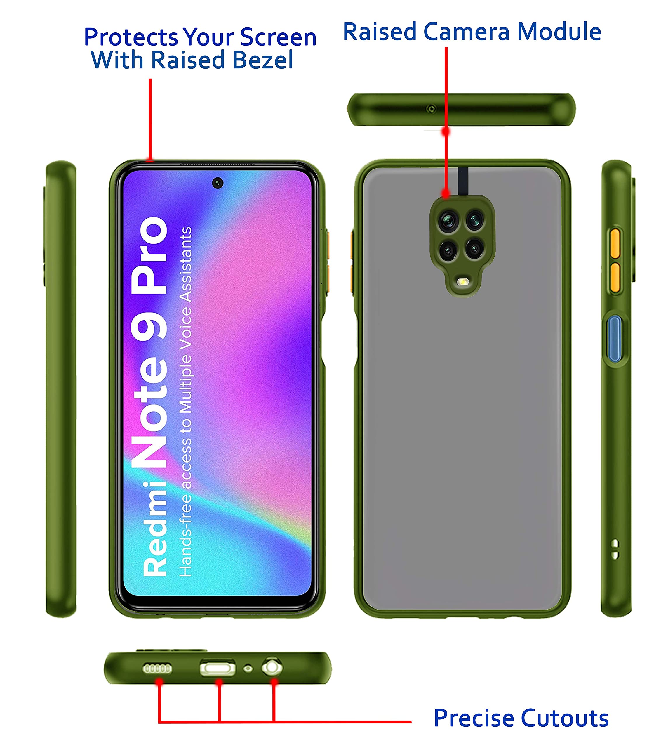 Pikkme green mobile back cover for Redmi Note 10 Lite/Note 9 Pro/Note 9 Pro Max – photo 3
