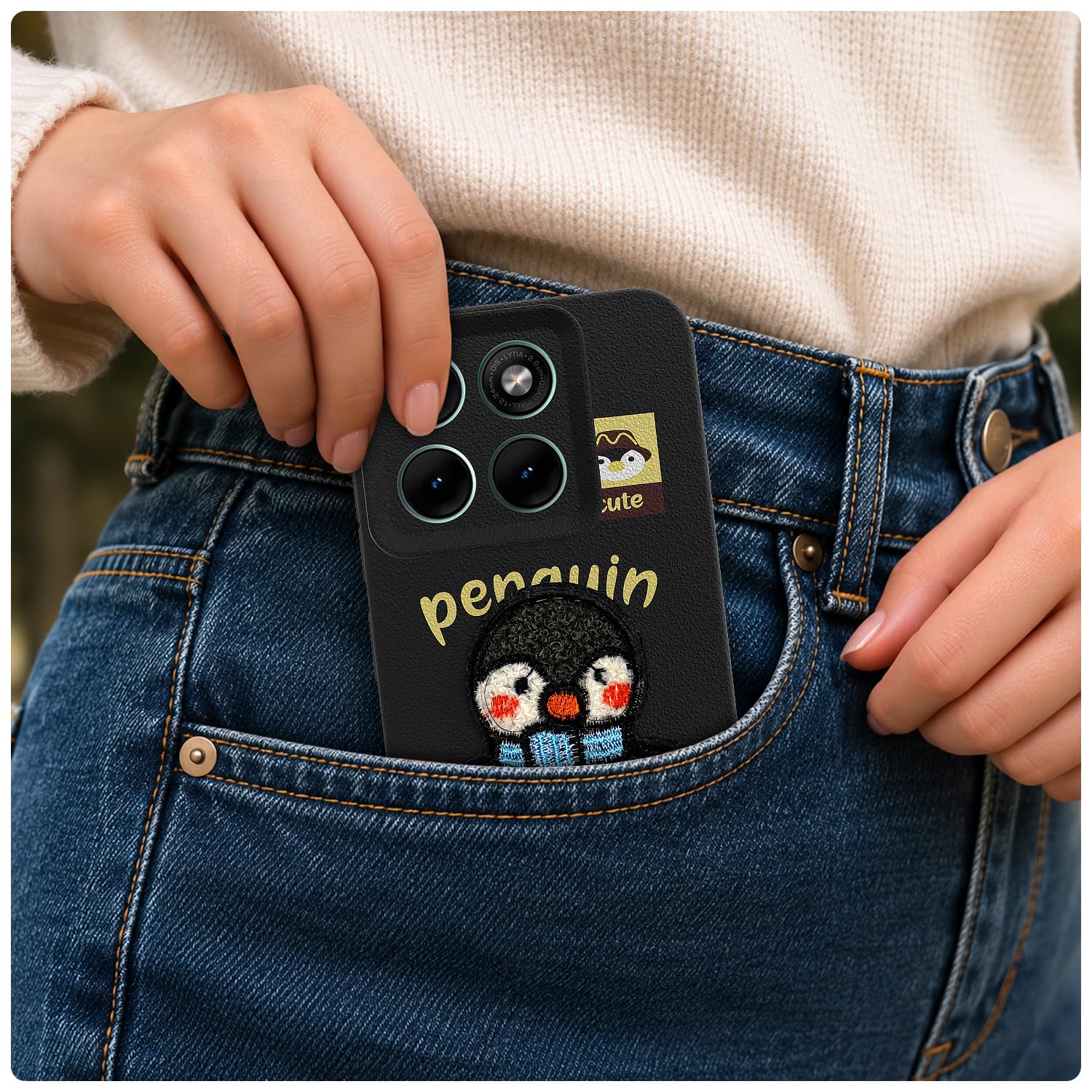Black Plush Patch back cover for Moto Edge 70 Fusion 5G – Pikkme – photo 4