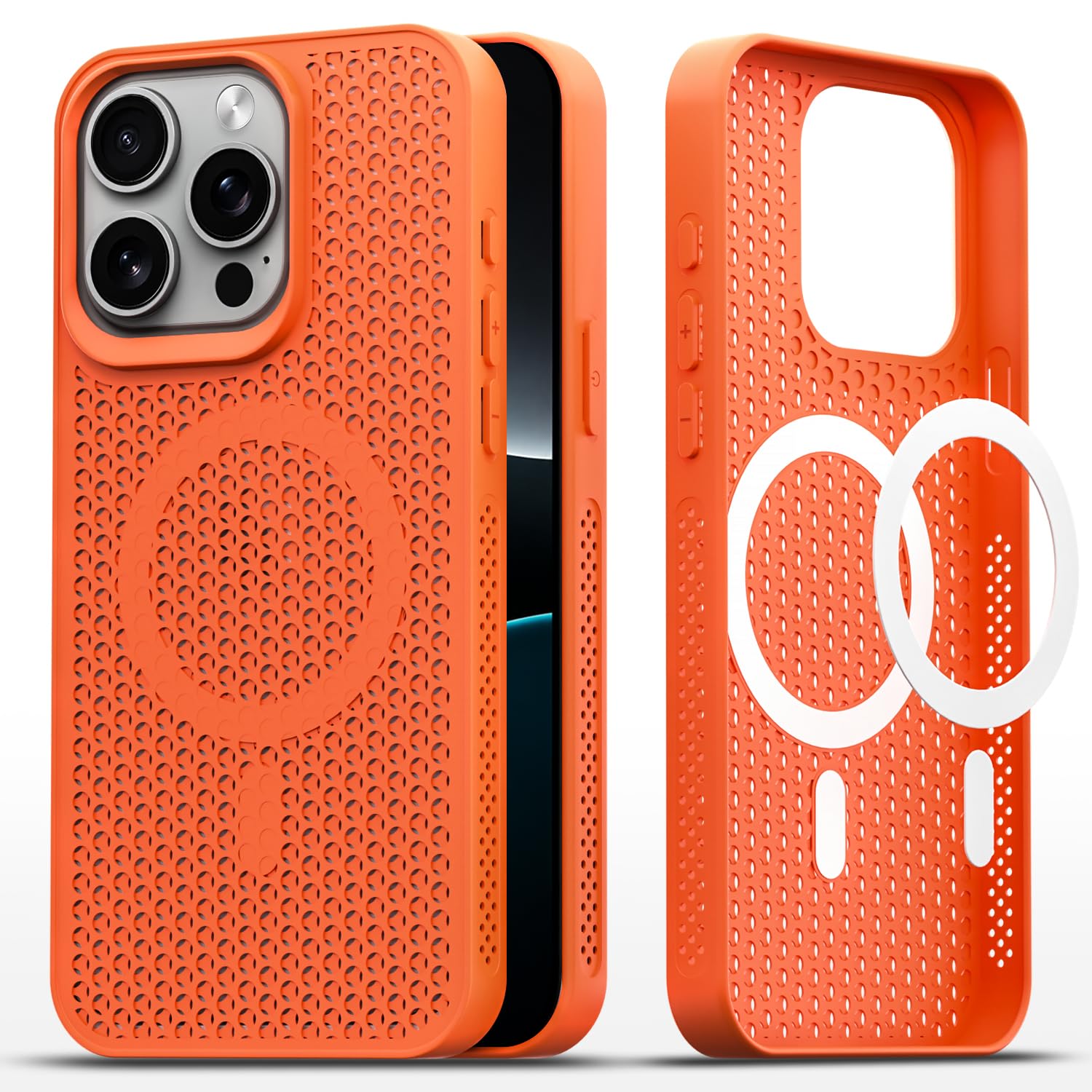iPhone 16 Pro Max MagSafe back cover in orange by Pikkme