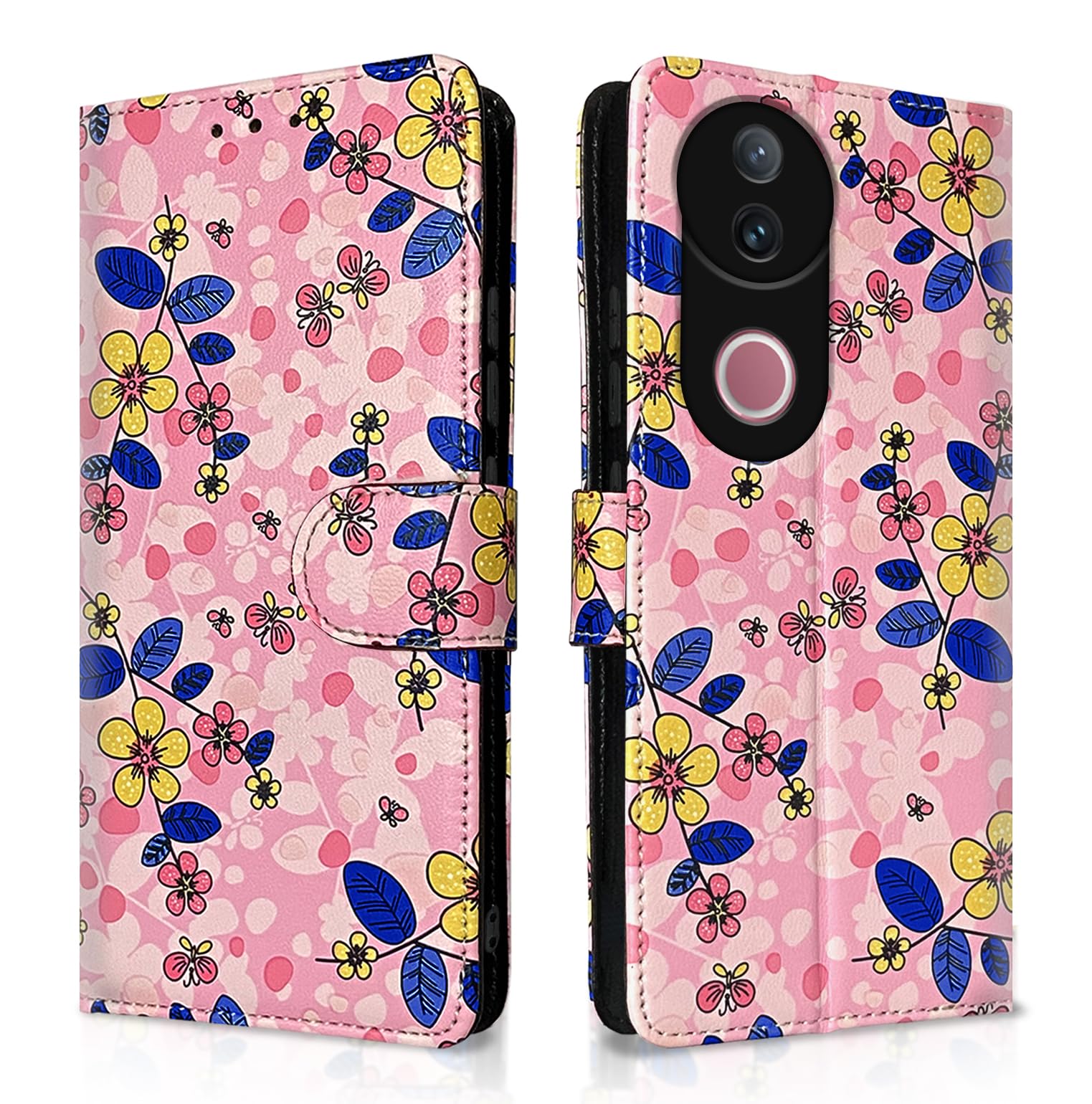 Pikkme iQOO Z10R/Vivo V50/V50e/Vivo T4R 5G Wallet pink flower flip case