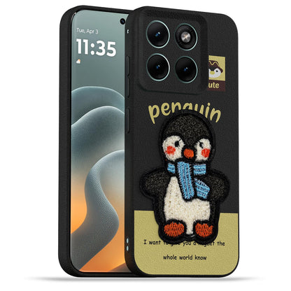 Moto Edge 70 Fusion 5G Plush Patch back cover in black by Pikkme