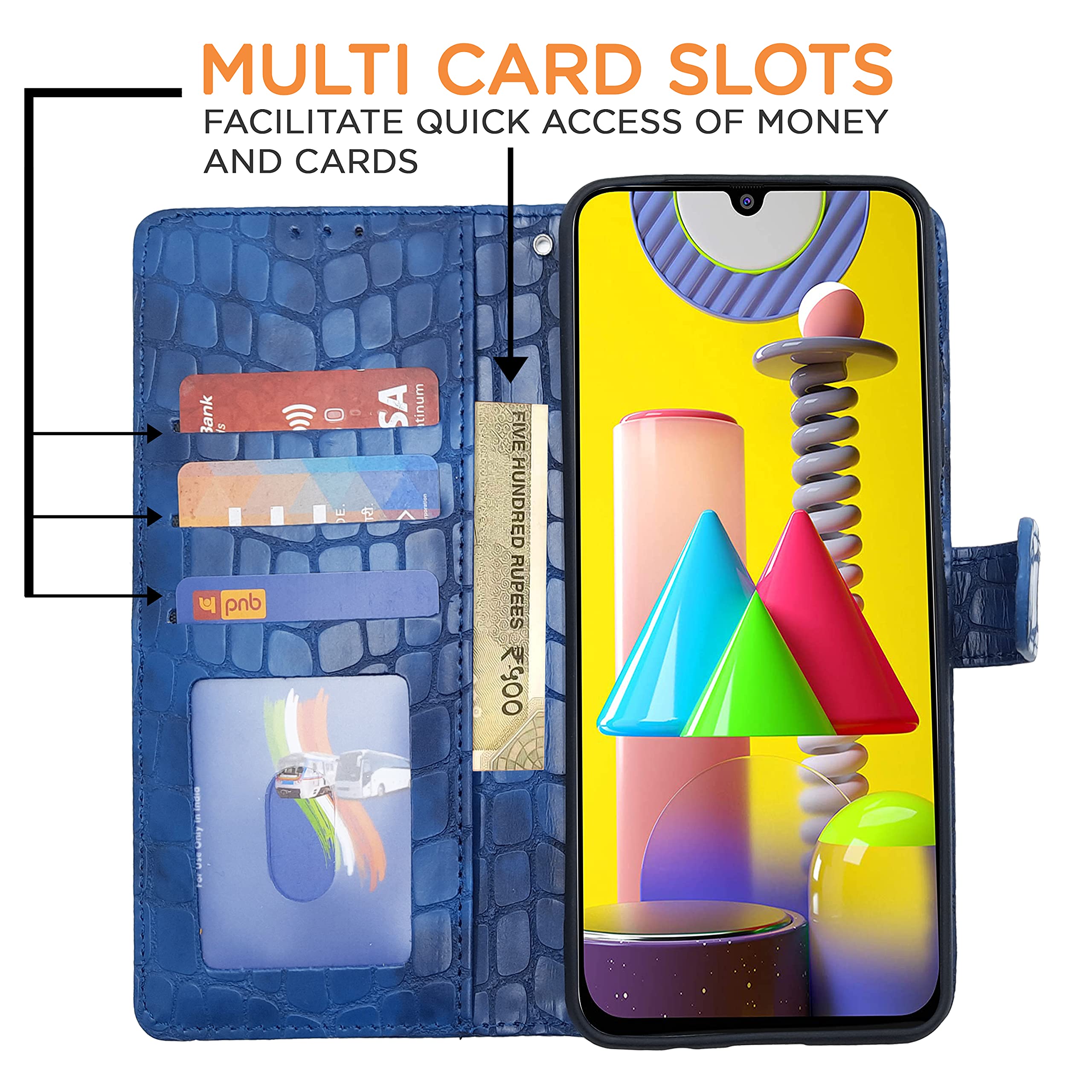 Blue wallet flip cover for Samsung M31 – Pikkme – photo 2