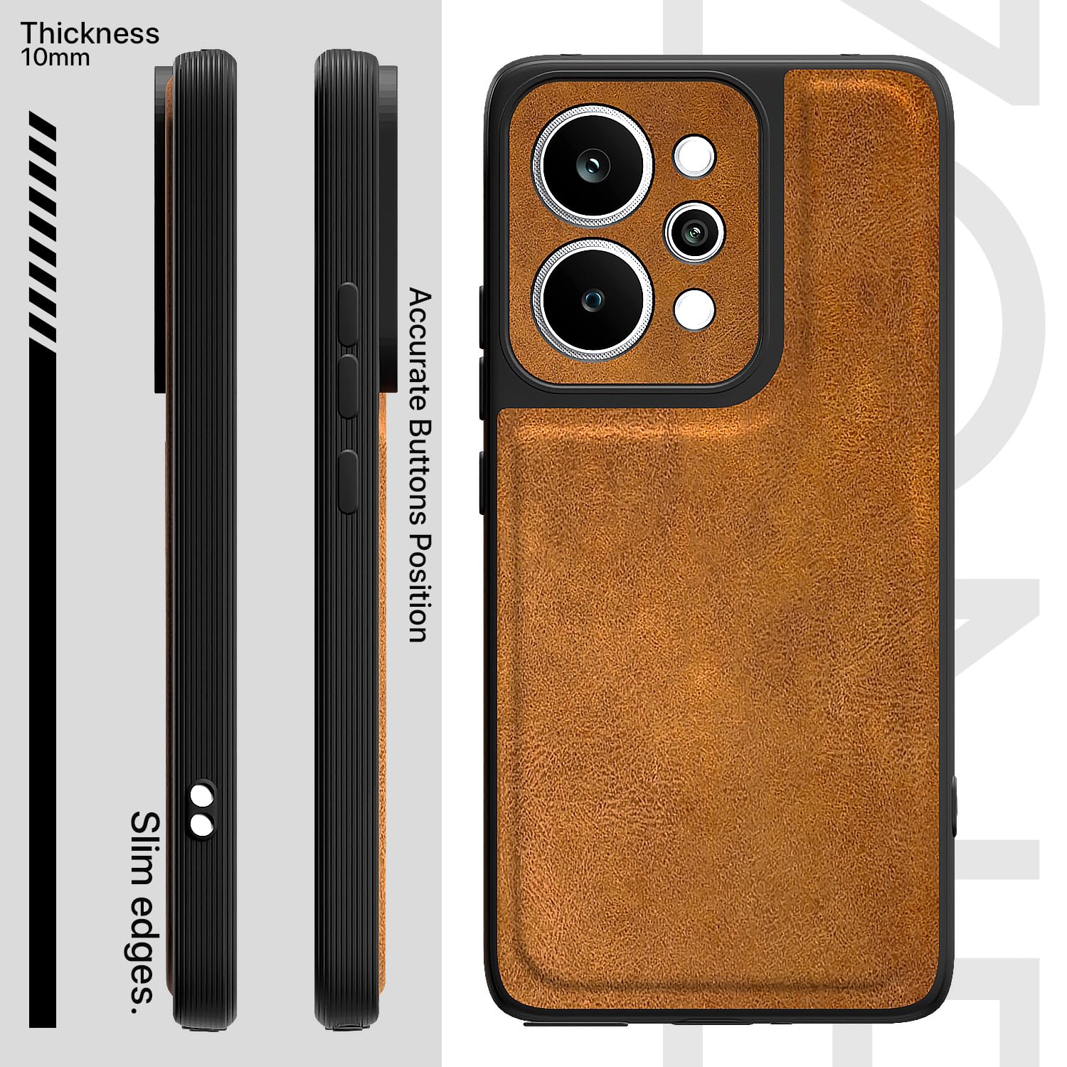 Pikkme Realme P4 Power 5G Leather brown mobile cover – photo 3