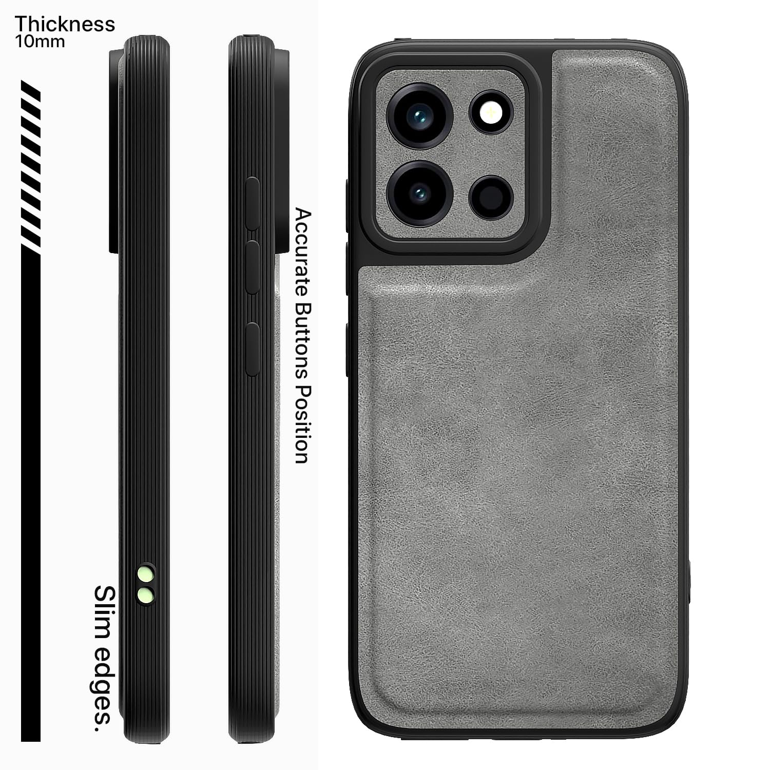 Pikkme OnePlus Nord 6 5G Leather grey mobile back cover – photo 3