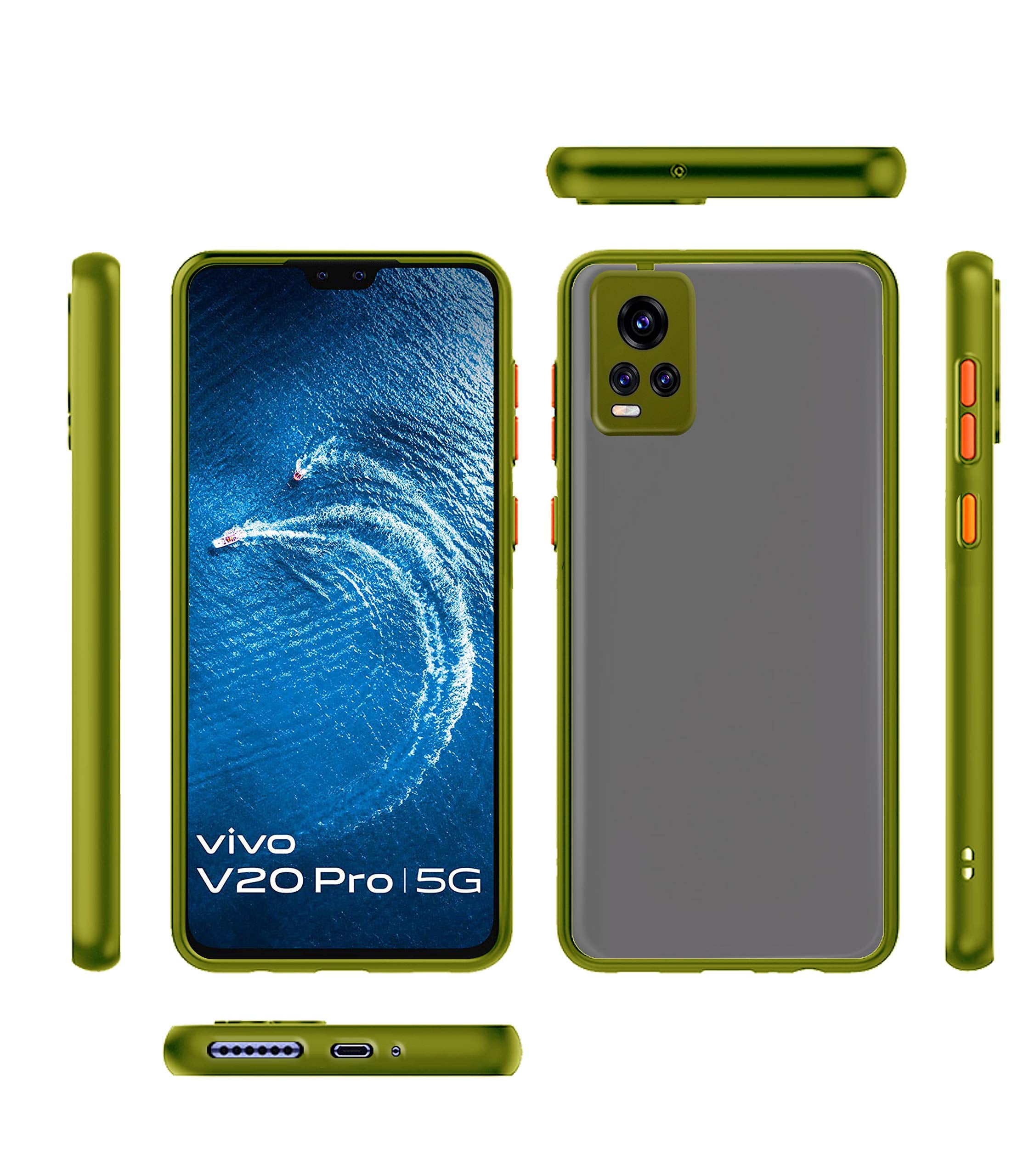 Vivo V20 Matte mobile back cover in light green by Pikkme – photo 2