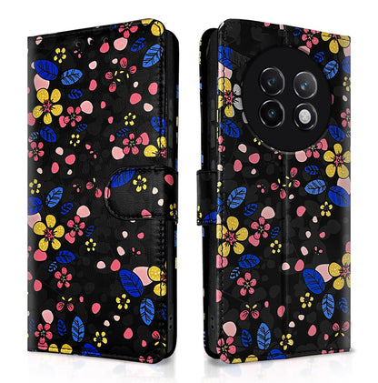 Black flower Wallet mobile flip cover for Realme 13 Plus 5G/P1 – Pikkme