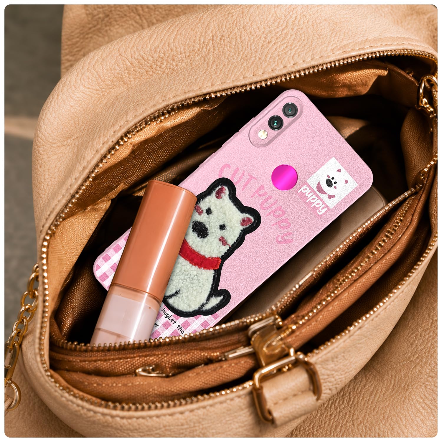 Pikkme Redmi Note 7 Pro/Note 7/Note 7s Plush Patch pink phone cover – photo 5
