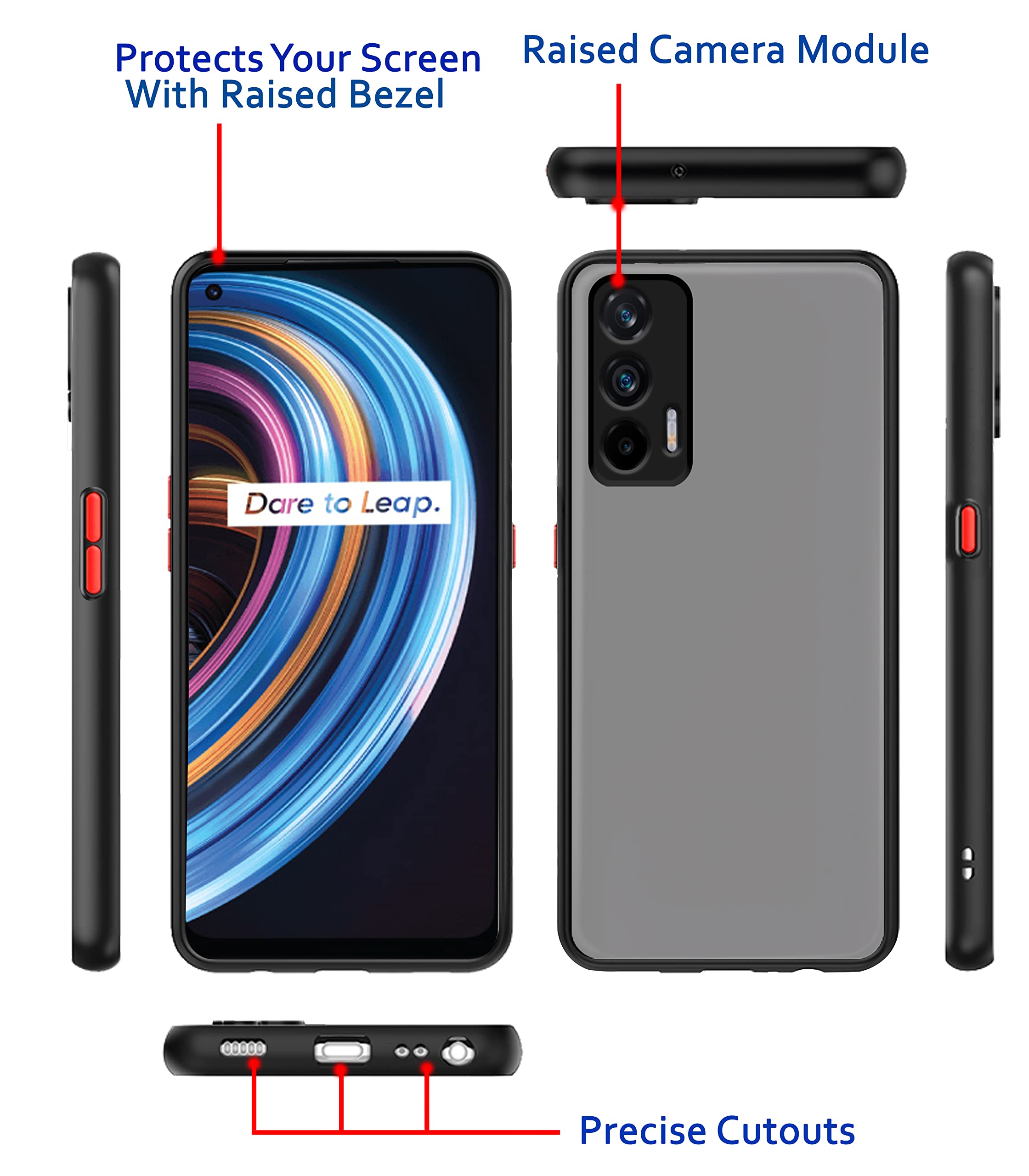 Black Hybrid mobile cover for Realme X7 – Pikkme – photo 3