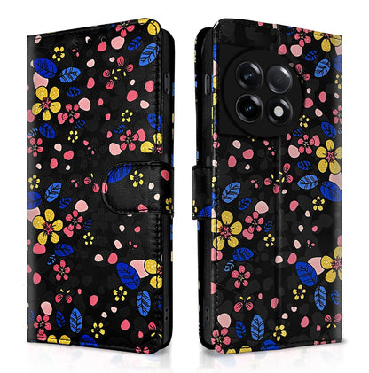 Black flower mobile flip cover for OnePlus 11R 5G – Pikkme