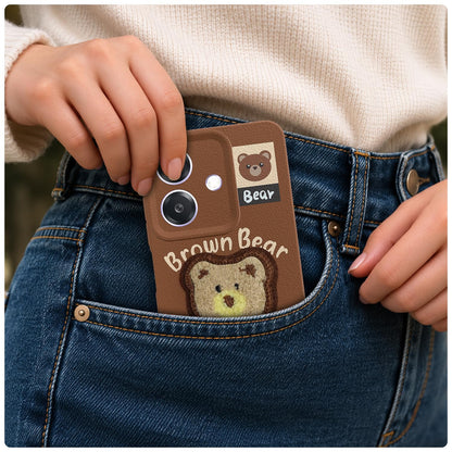 Brown Plush Patch mobile cover for Oppo A3x 5G/A3x 4G/A3 5G – Pikkme – photo 4