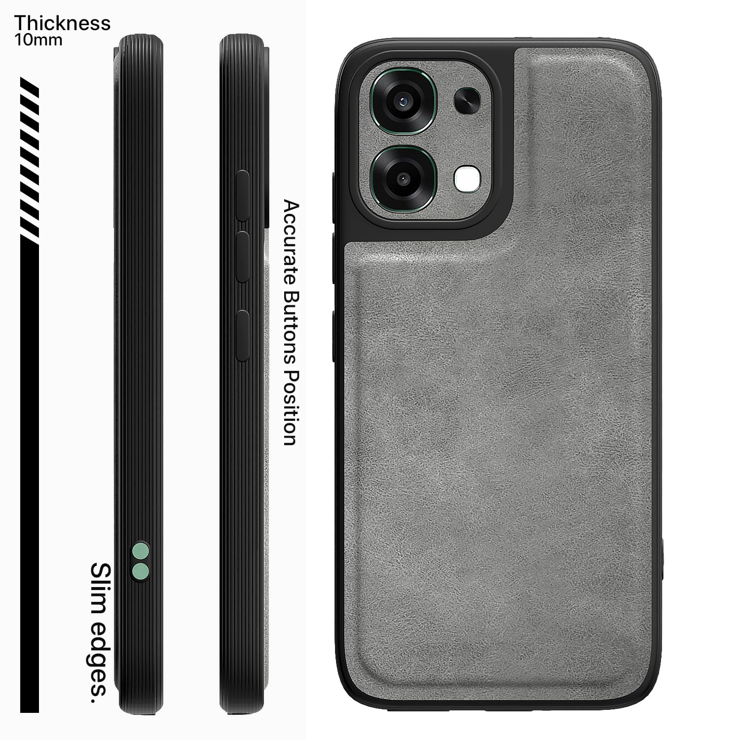 Pikkme Oppo F31/F33 5G Leather grey mobile back cover – photo 3