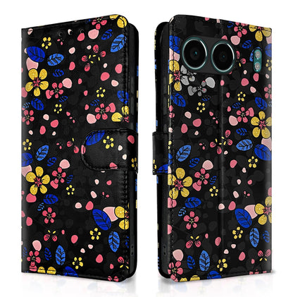 Pikkme black flower Wallet flip case for OnePlus Nord 4 5G