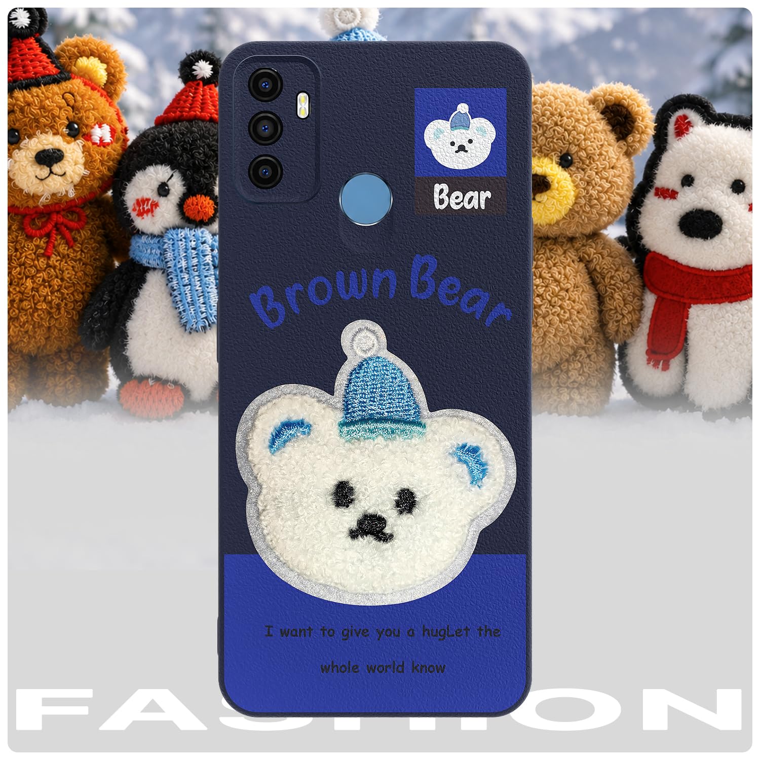 Oppo A53 4G Plush Patch back cover in blue by Pikkme – photo 7