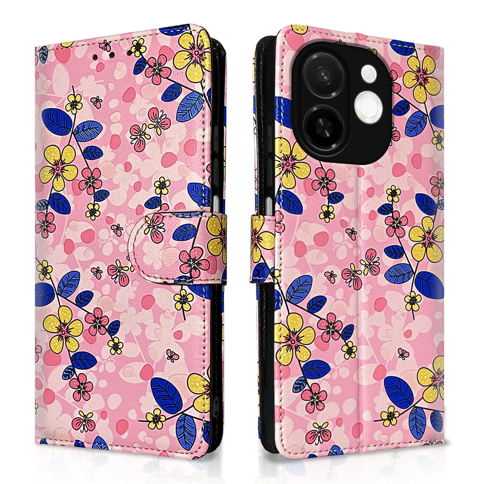 Pikkme Tecno Spark 30C 5G pink flower wallet flip cover
