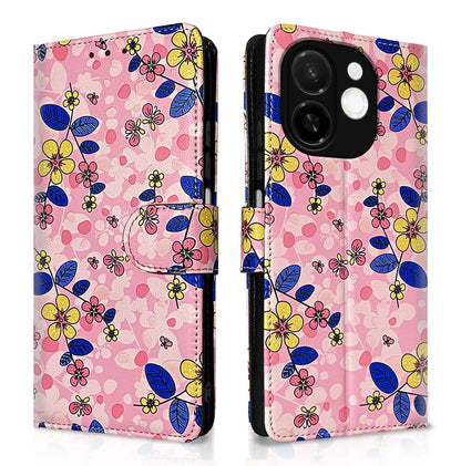 Pikkme Tecno Spark 30C 5G pink flower wallet flip cover