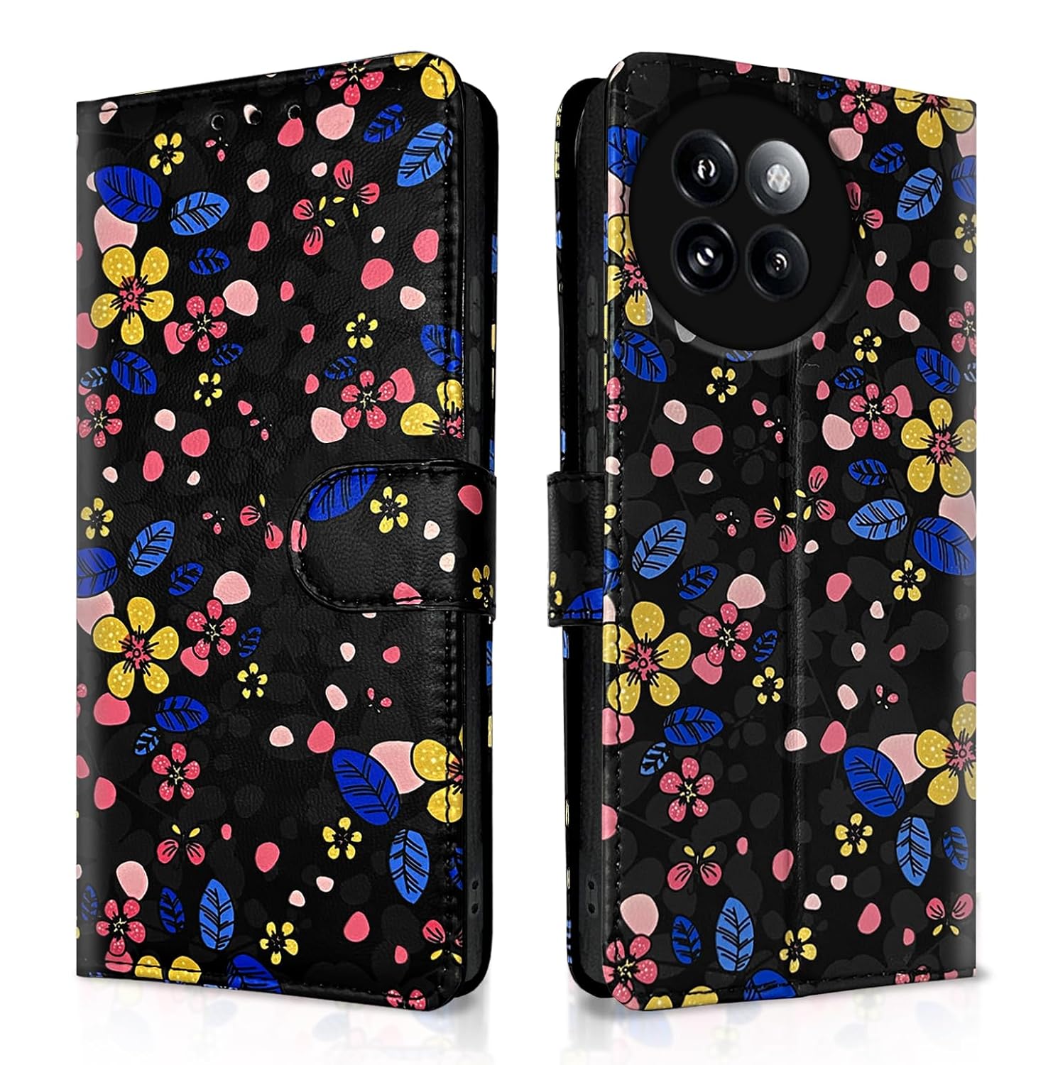 Pikkme Xiaomi Civi 4 Pro 5G, Xiaomi 14 Civi 5G Flower Flip Cover (Black)