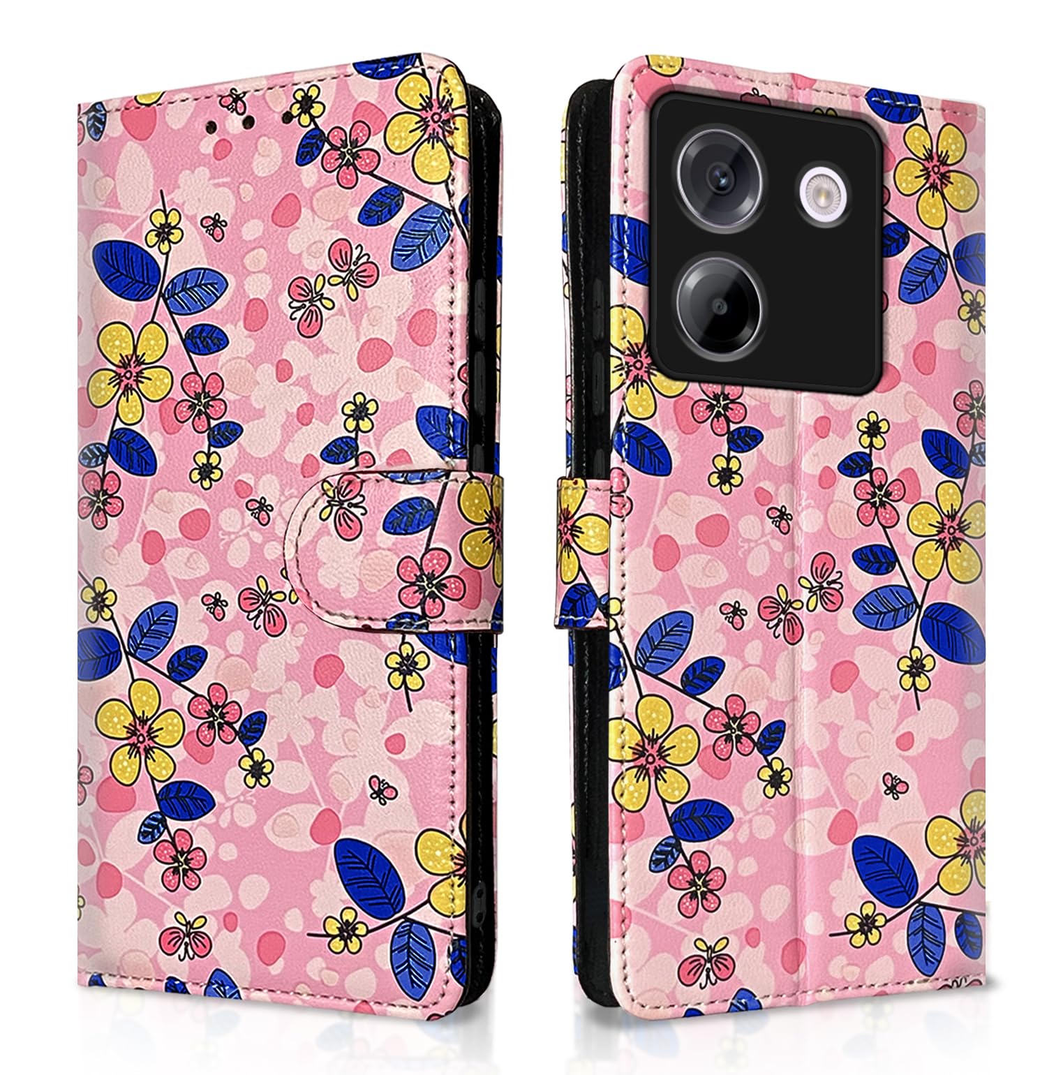 Pikkme POCO M7 Pro 5G pink flower mobile flip cover