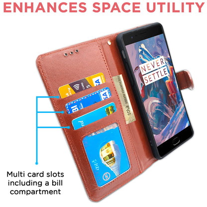 OnePlus 3/3T Wallet flip cover in brown by Pikkme – photo 3
