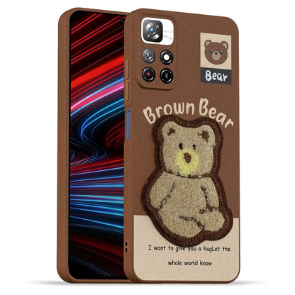 Pikkme Redmi Note 11T/Poco M4 Pro 5G Plush Patch brown mobile cover