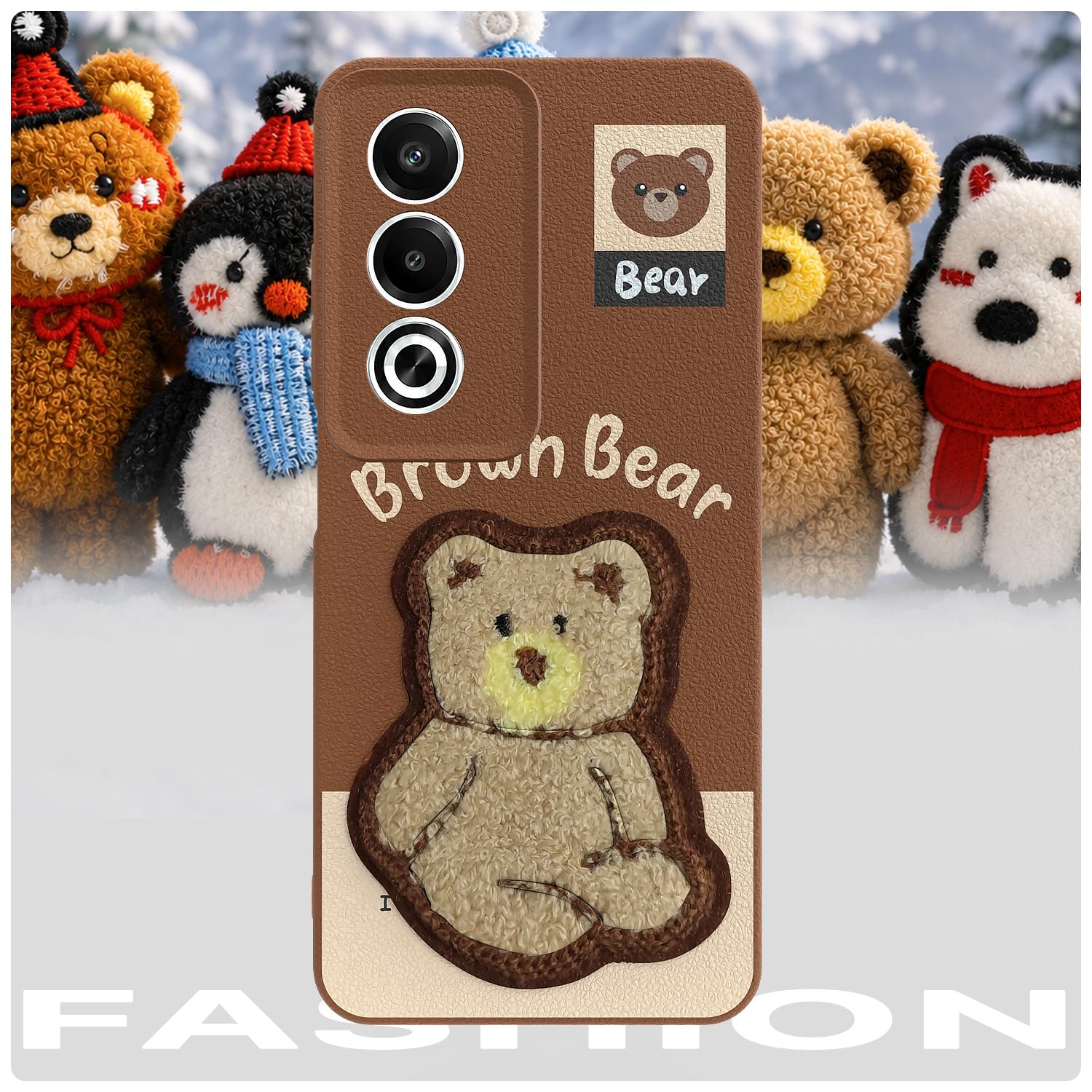 Brown Plush Patch phone cover for Oppo K12x 5G – Pikkme – photo 7