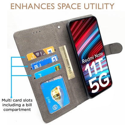 Pikkme Redmi Note 11T/Poco M4 Pro 5G black wallet flip cover – photo 2