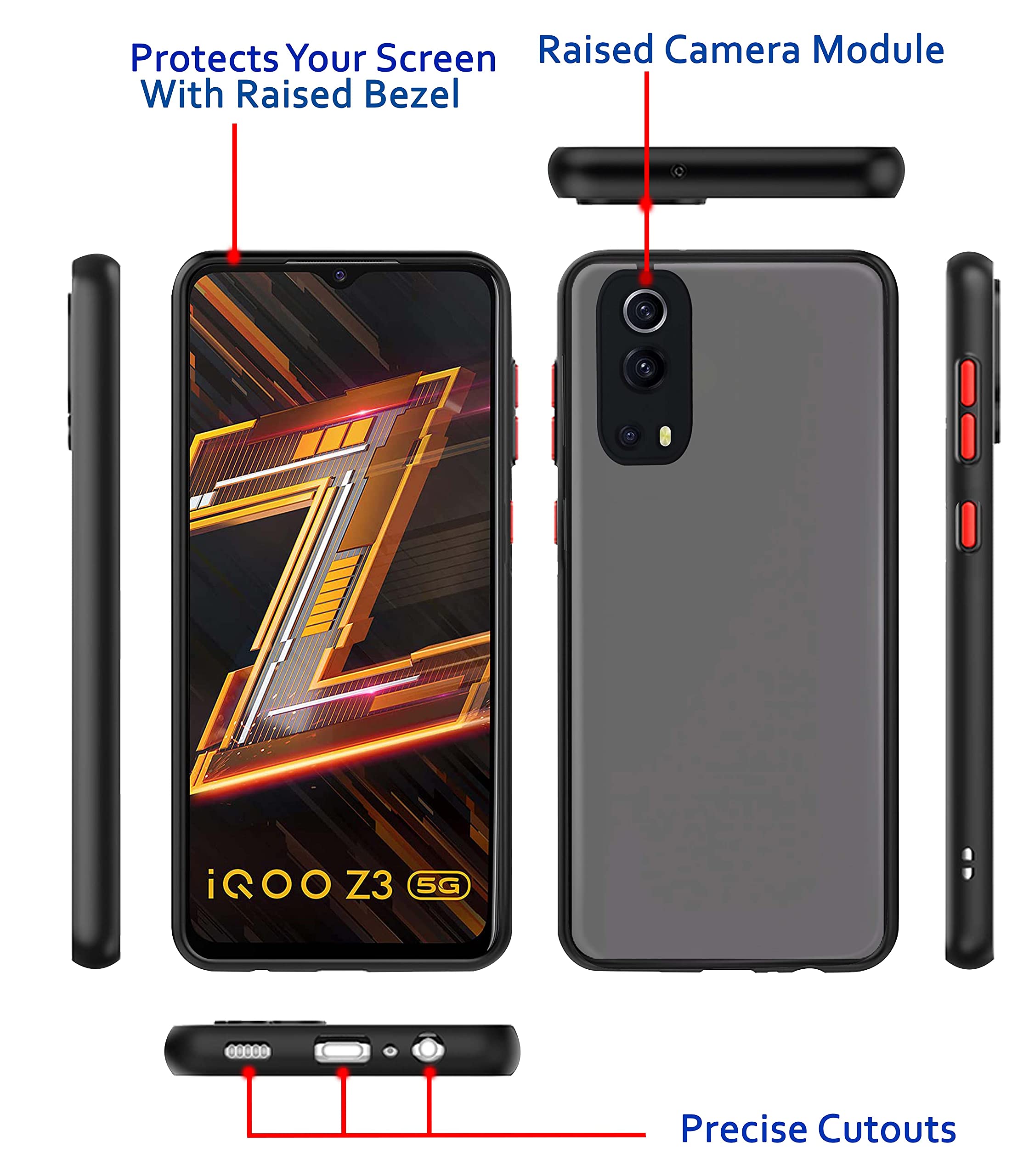 Black Hybrid phone cover for iQOO Z3 5G – Pikkme – photo 3