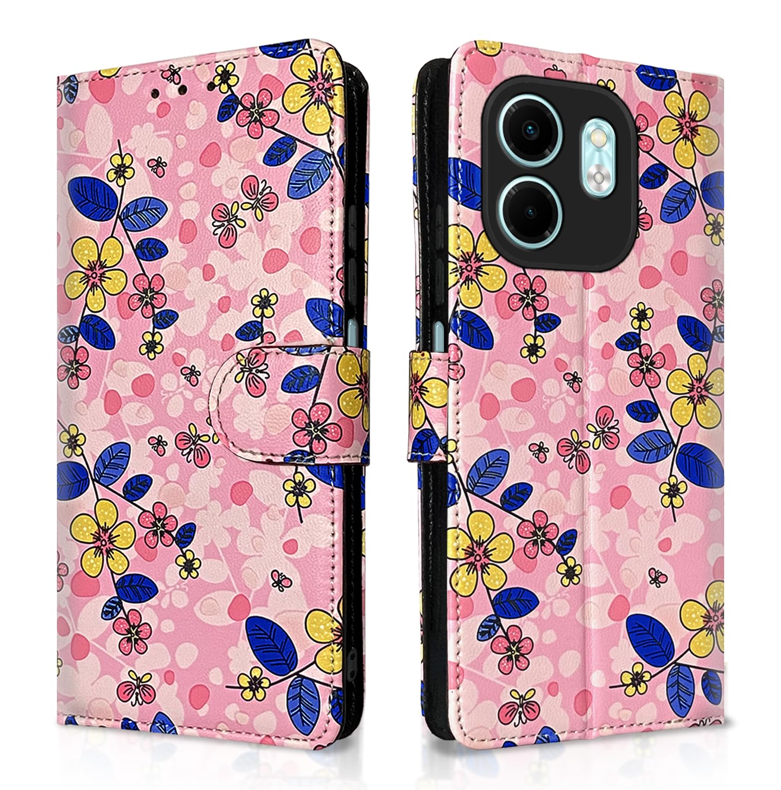 Pikkme Infinix Smart 9 Wallet pink flower wallet flip cover