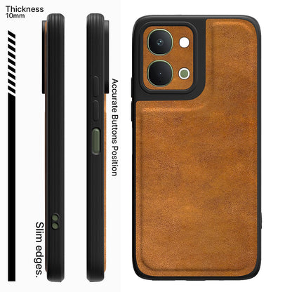 Pikkme brown Leather back cover for Vivo T5x/Y51 Pro/iQOO Z11x 5G – photo 3
