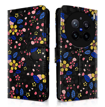 Pikkme Vivo X200 Pro 5G black flower flip cover