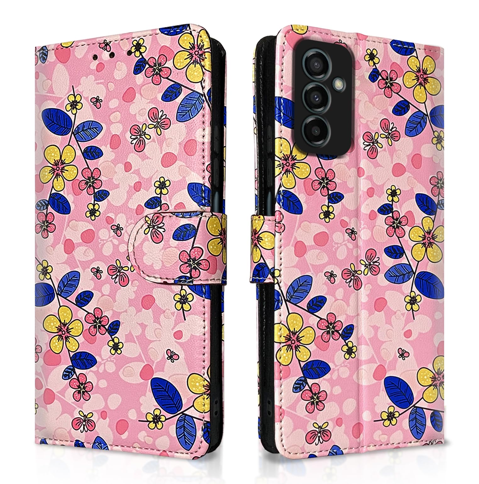 Samsung F23 5G flip case in pink flower by Pikkme