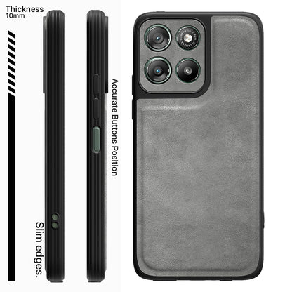 Moto G67 Power/G57 Power 5G Leather phone cover in grey by Pikkme – photo 3