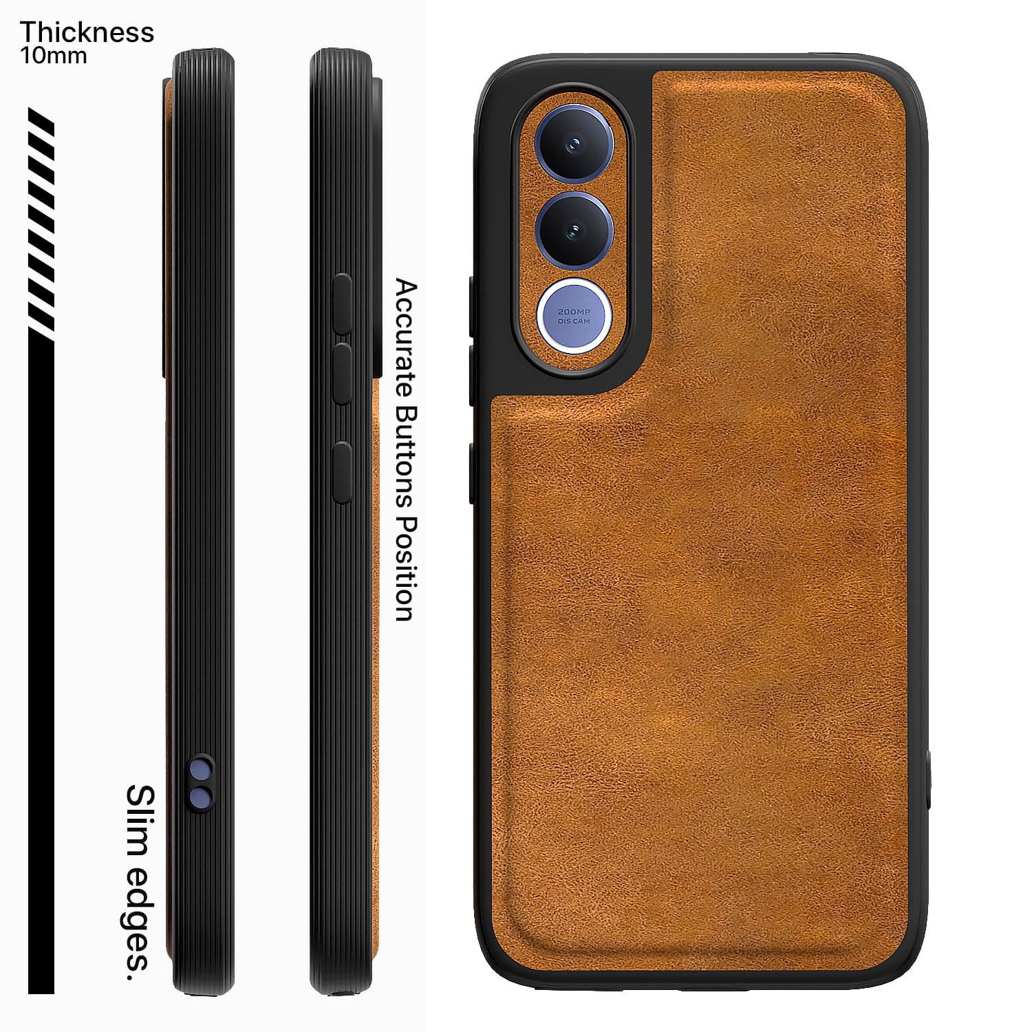 Pikkme Vivo V70 FE 5G Leather brown mobile cover – photo 3
