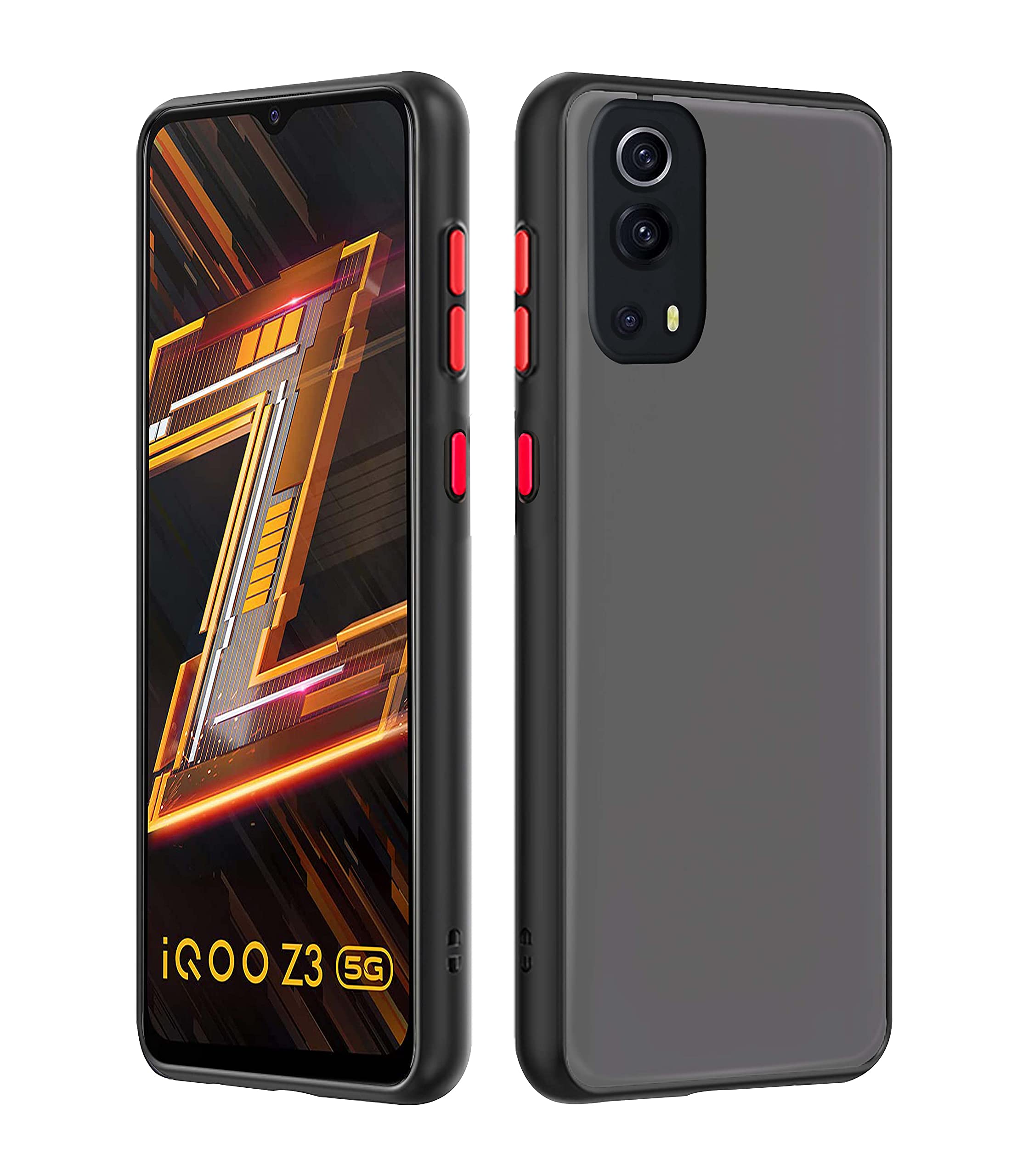 Pikkme iQOO Z3 5G Hybrid black mobile back cover