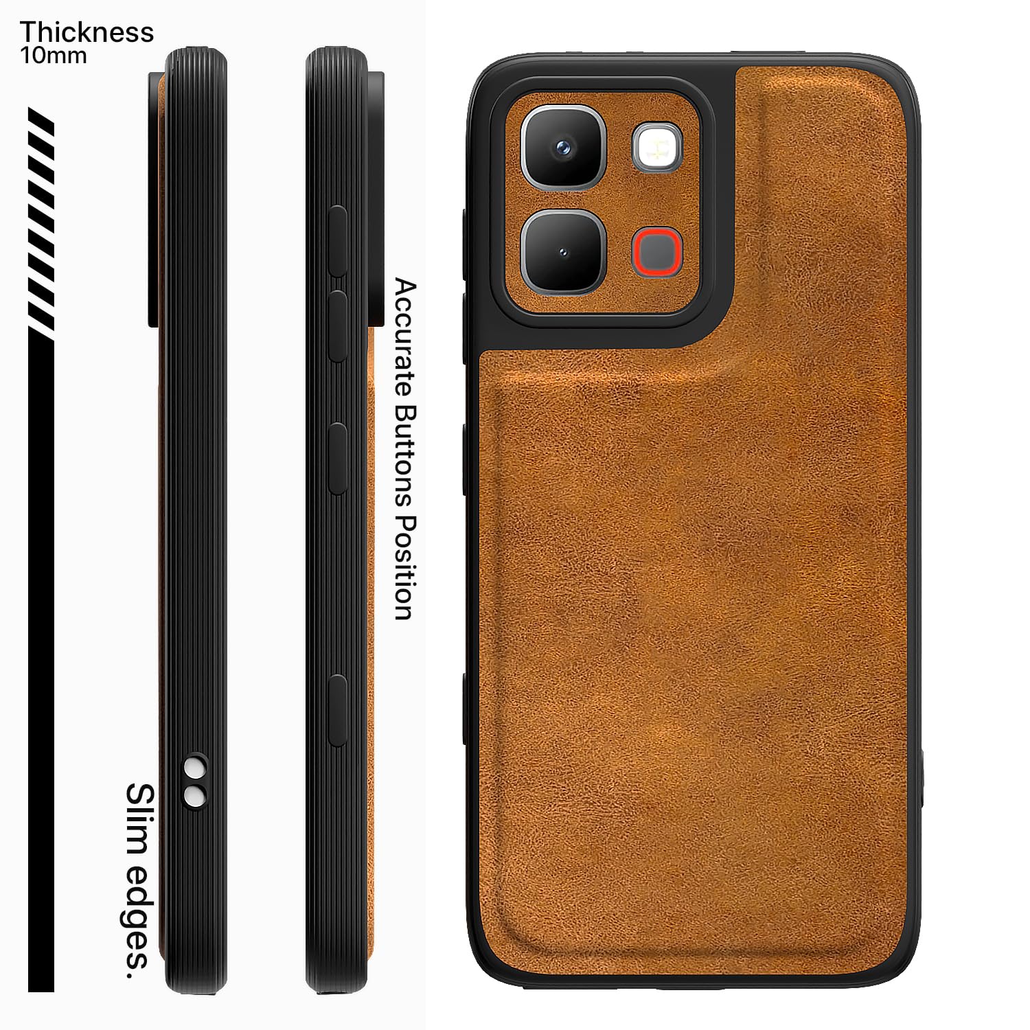 Infinix Note Edge 5G Leather phone cover in brown by Pikkme – photo 3