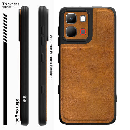 Infinix Note Edge 5G Leather phone cover in brown by Pikkme – photo 3