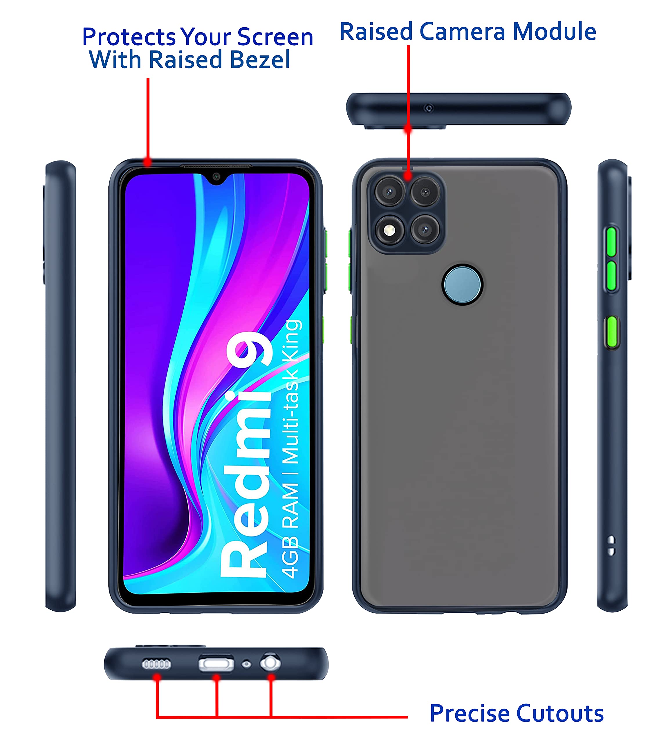 Pikkme Redmi 10A/9, Poco C31 Matte blue phone cover – photo 3