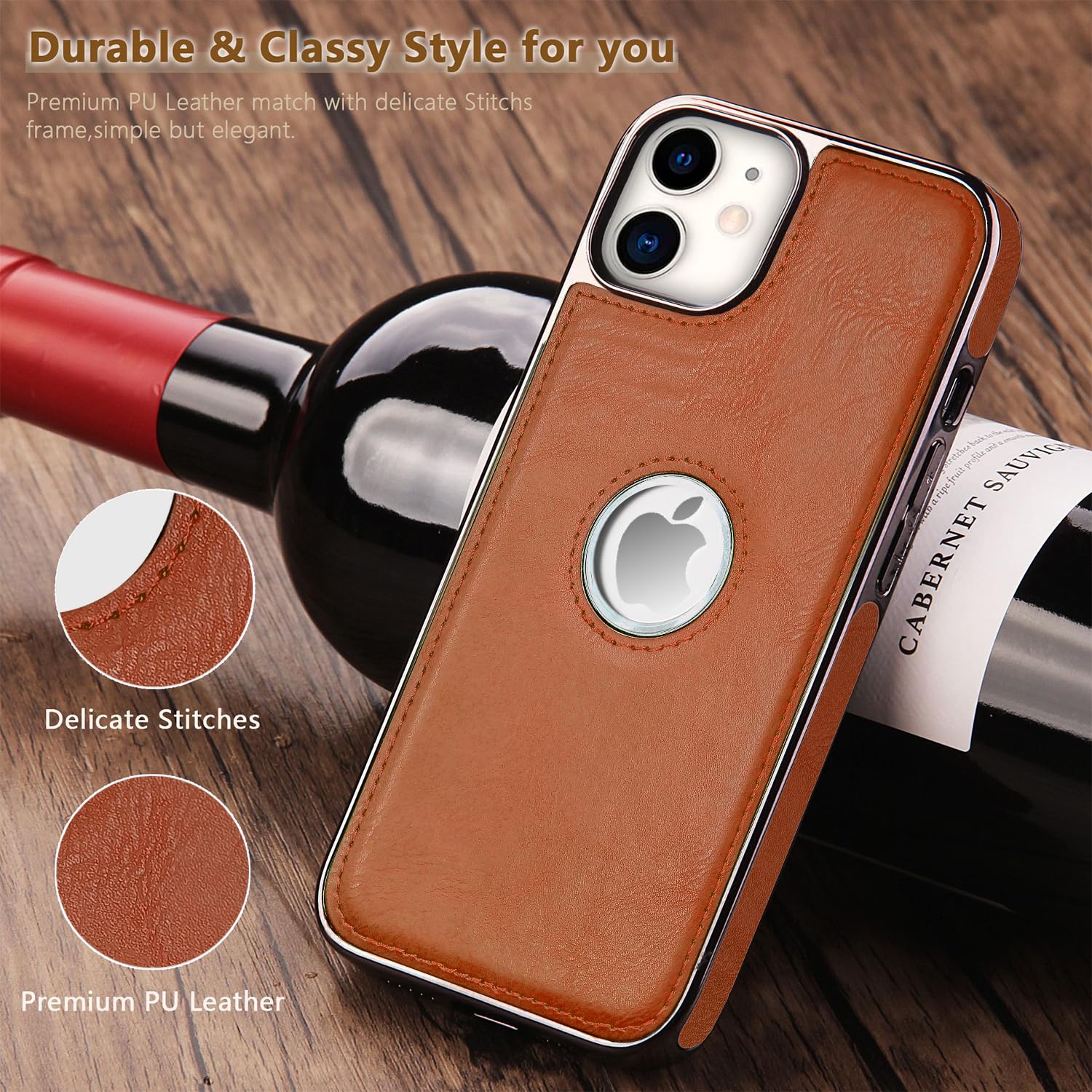 Pikkme iPhone 12/12 Pro Leatherback tan mobile cover – photo 4