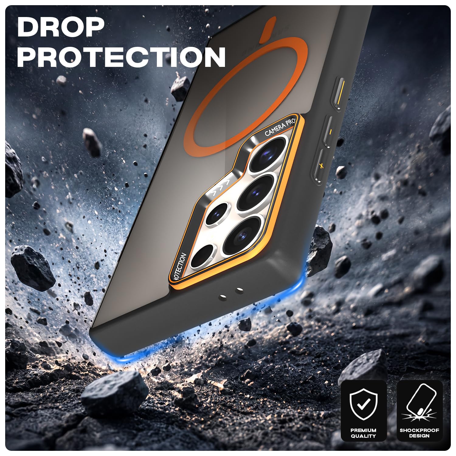 Samsung S24 Ultra 5G phone cover in black & orange mag-safe by Pikkme – photo 6
