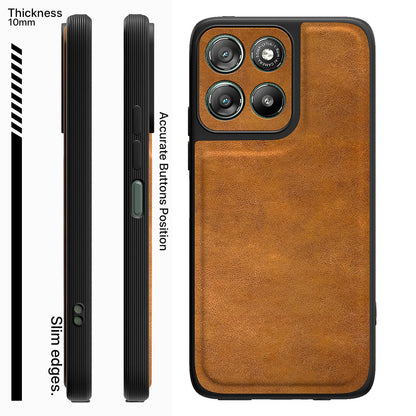 Pikkme Moto G67 Power/G57 Power 5G Leather brown back cover – photo 3