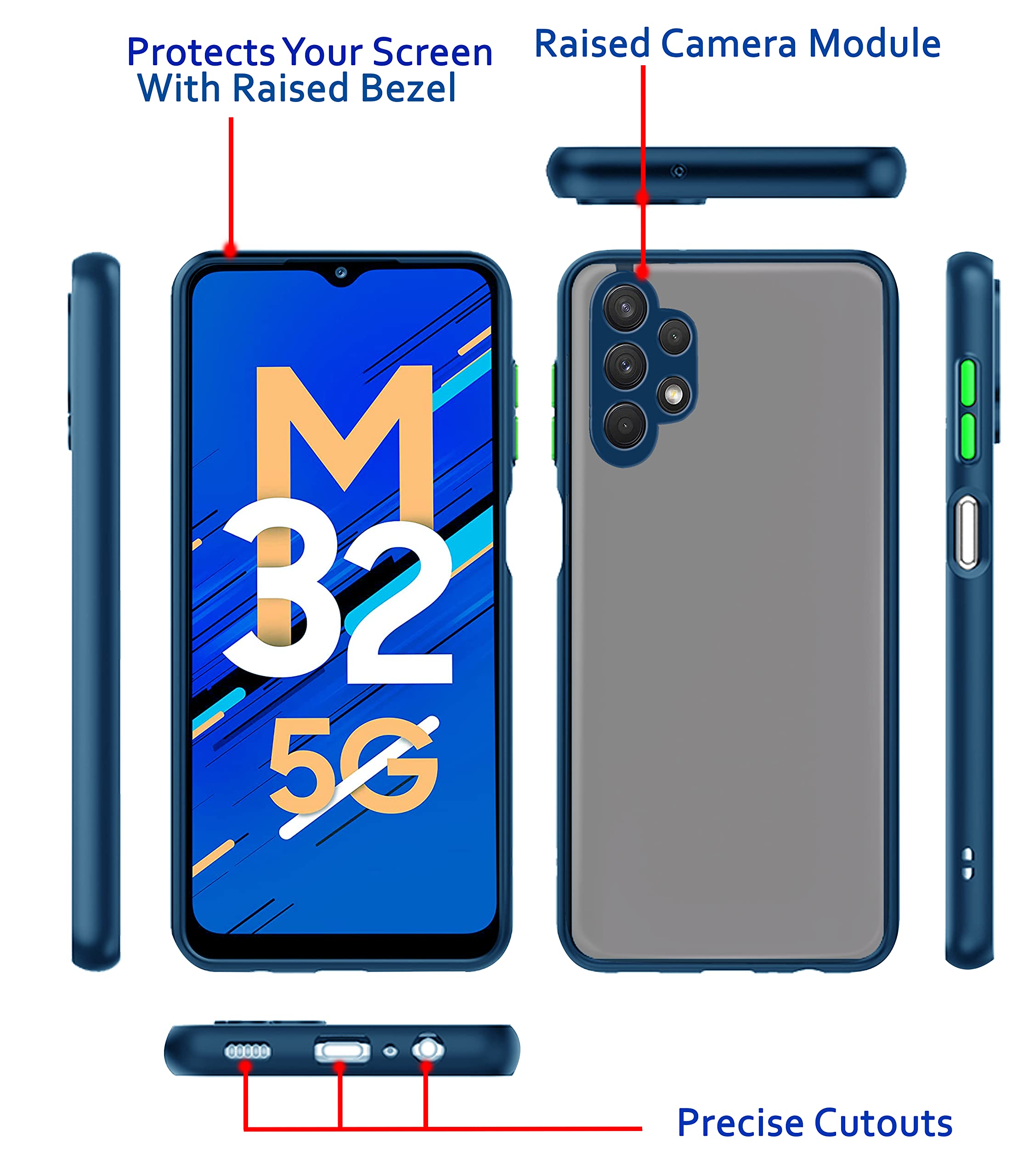 Samsung M32/A32 5G Hybrid mobile cover in blue by Pikkme – photo 3