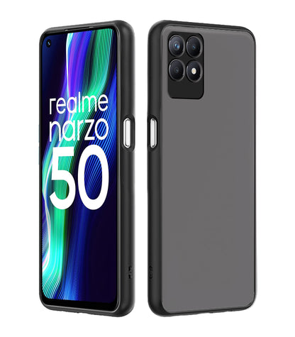 Pikkme black mobile back cover for Realme Narzo 50 4G