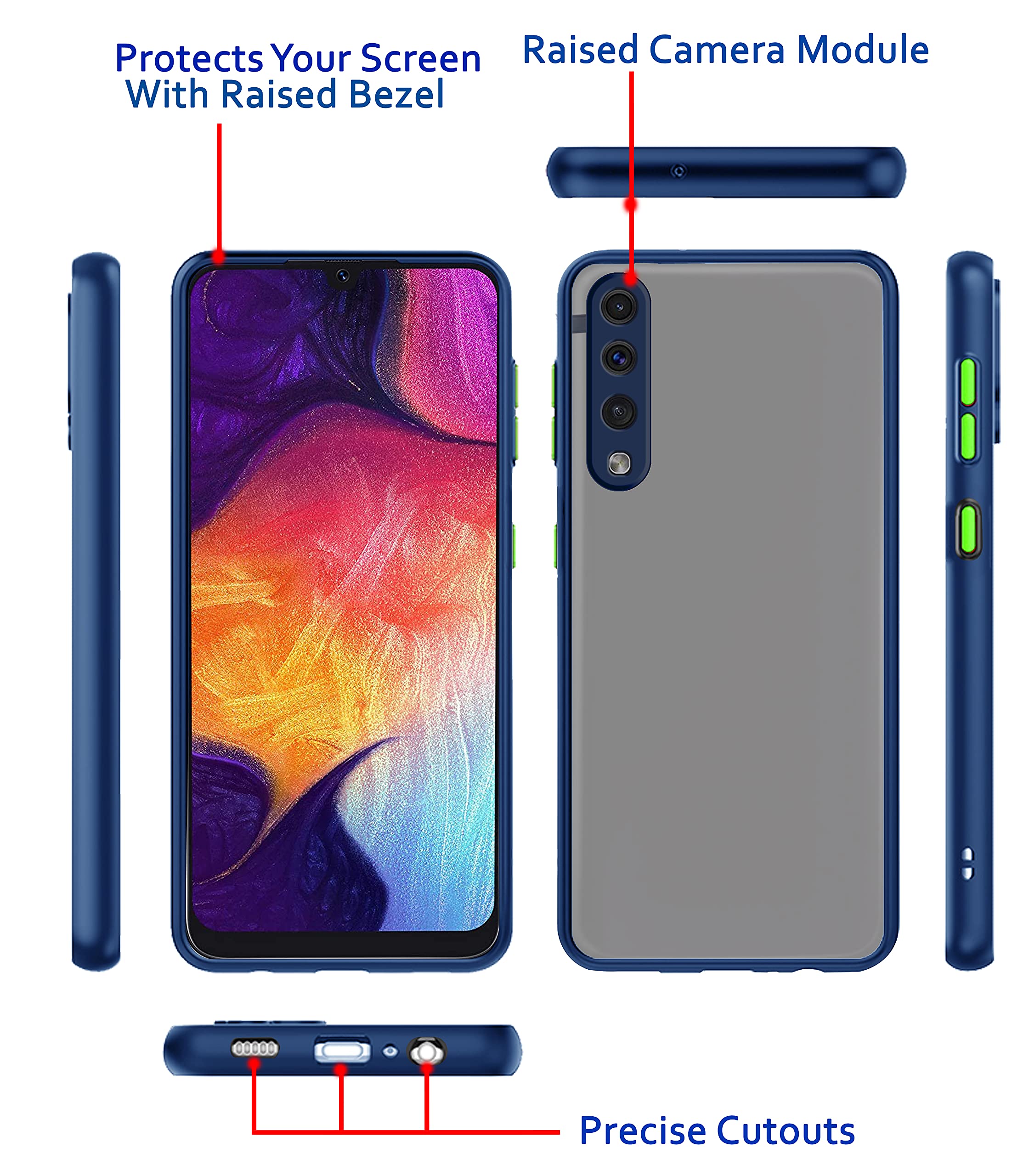 Samsung A50/A50s/A30s Matte mobile cover in blue by Pikkme – photo 3