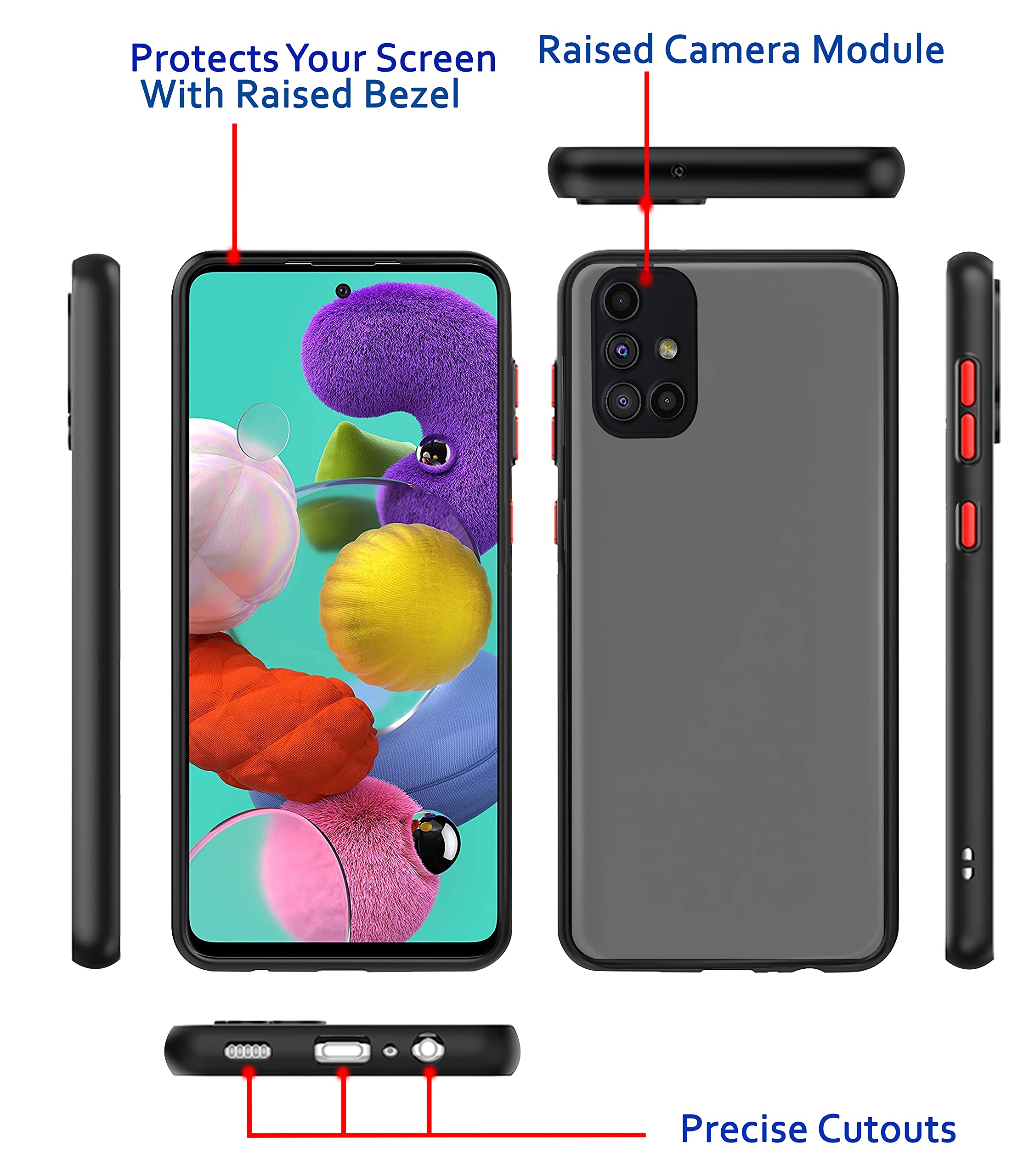 Pikkme black Matte phone cover for Samsung A51 – photo 3