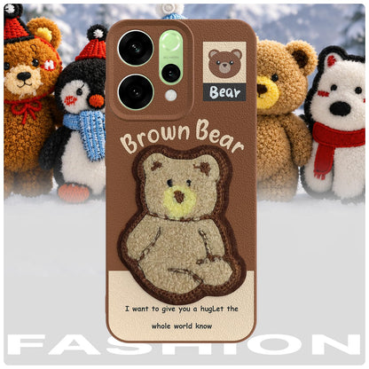 Oppo Reno 14 5G Plush Patch mobile cover in brown by Pikkme – photo 7