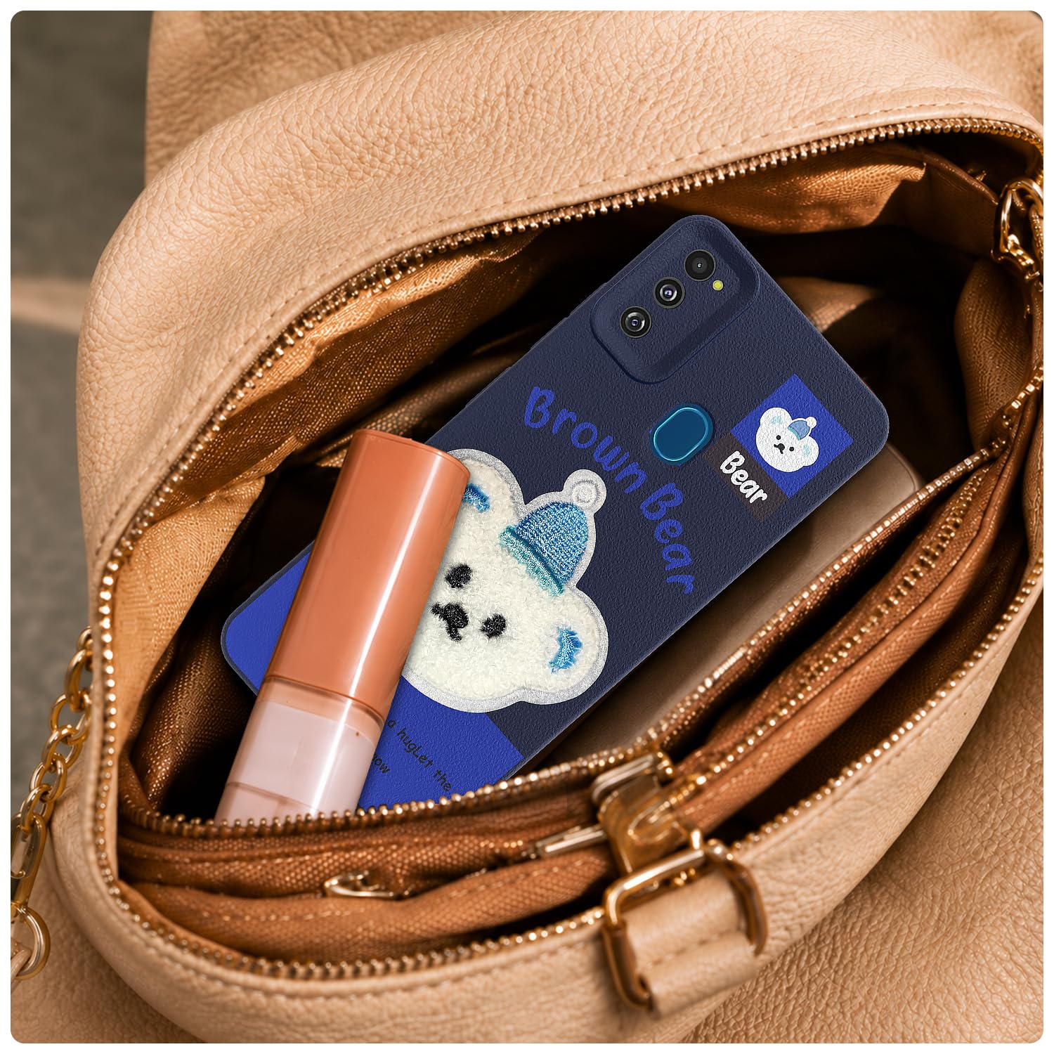 Pikkme blue Plush Patch mobile cover for Samsung M30s/M21/M21 2021 – photo 5