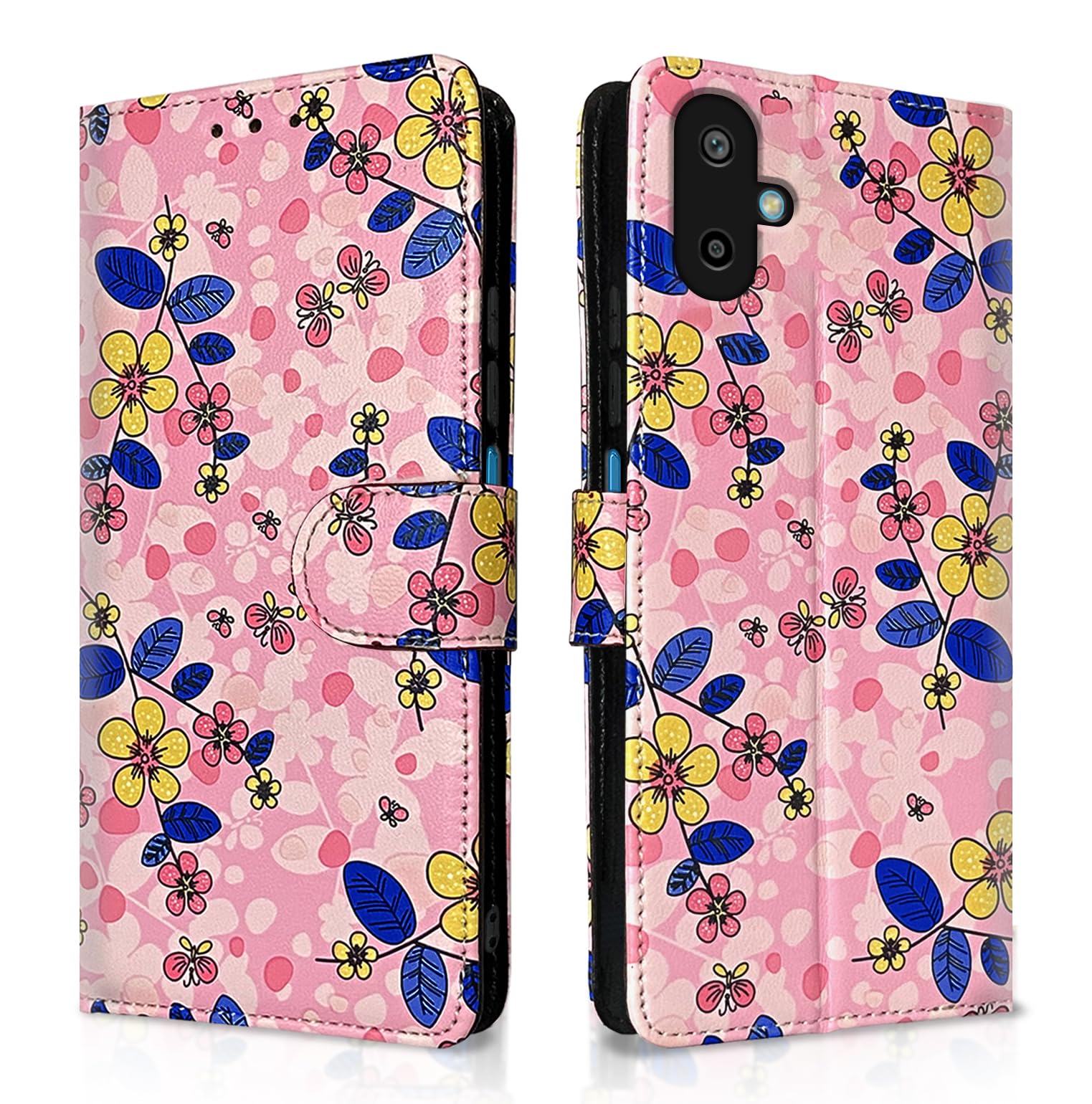 Pikkme pink flower flip cover for Samsung F06/M06 5G