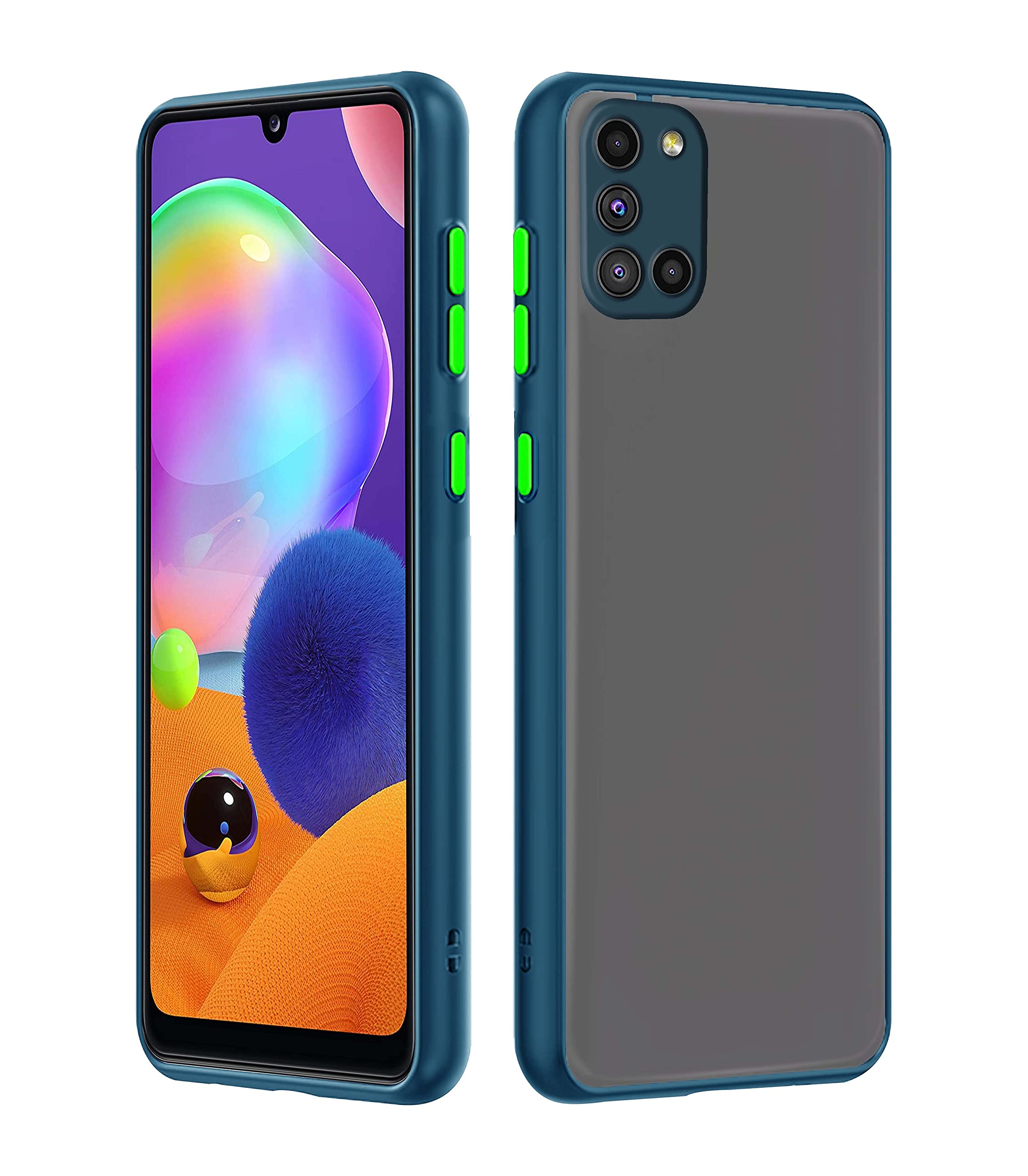 Blue Matte back cover for Samsung A31 – Pikkme